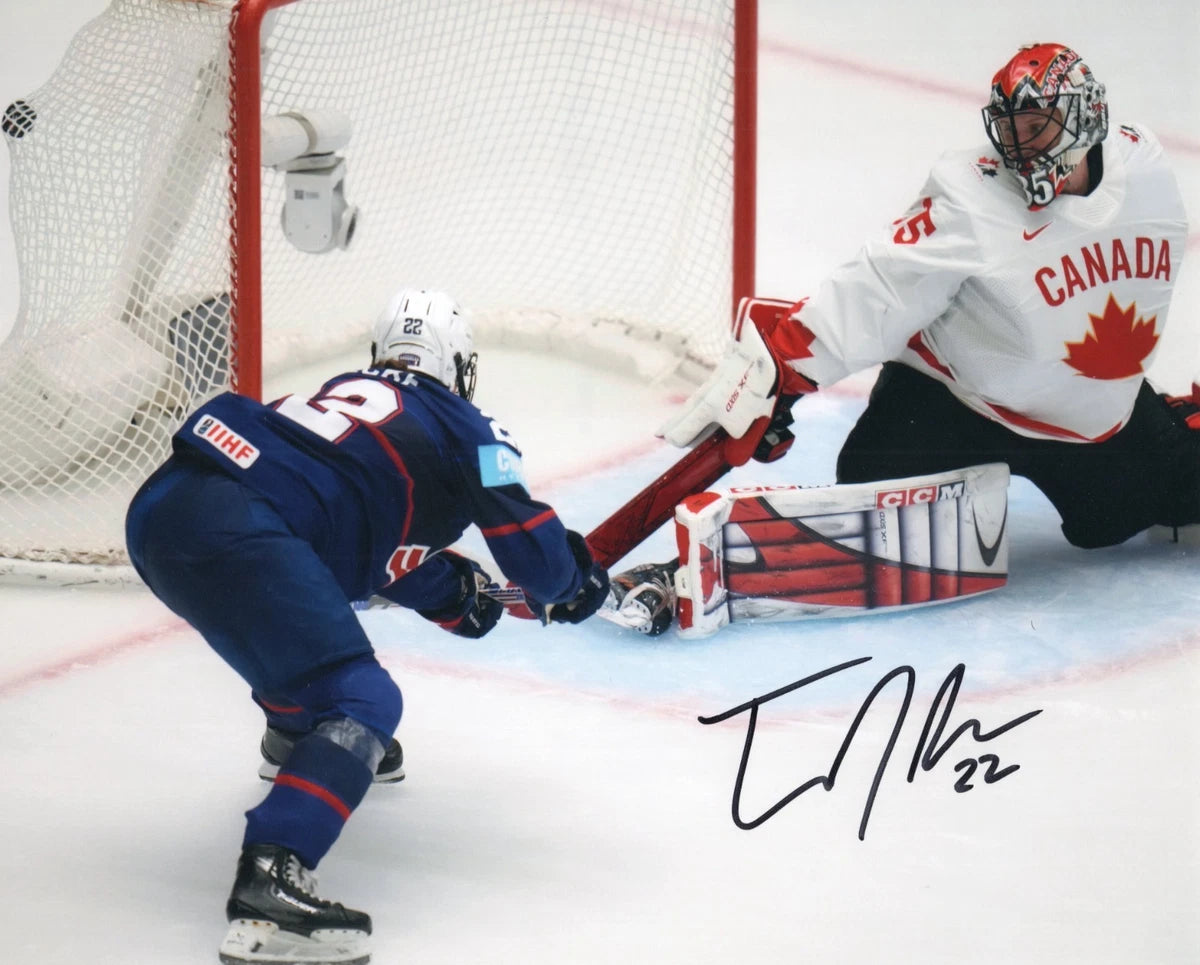 Tessa Janecke Signed-Style USA Women's 2025 Hockey Championship Golden Goal Canvas Wall Art | Signature Reproduction Print