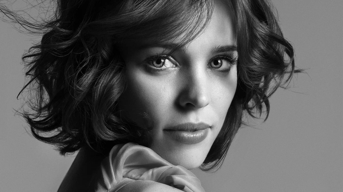 Rachel McAdams Black and White Canvas Wall Art – Elegant Hollywood Aesthetic Poster