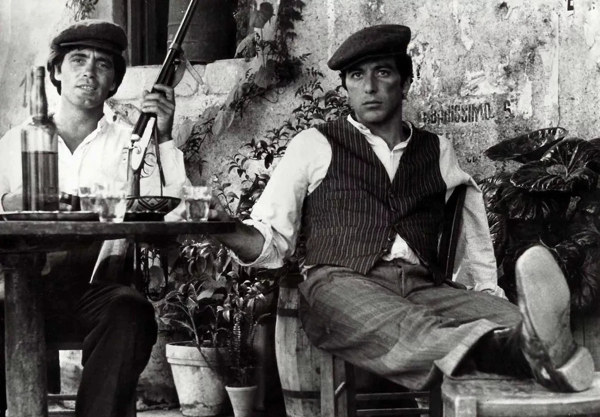 Al Pacino Godfather Sicily Canvas Wall Art – Black & White Mafia Movie Poster