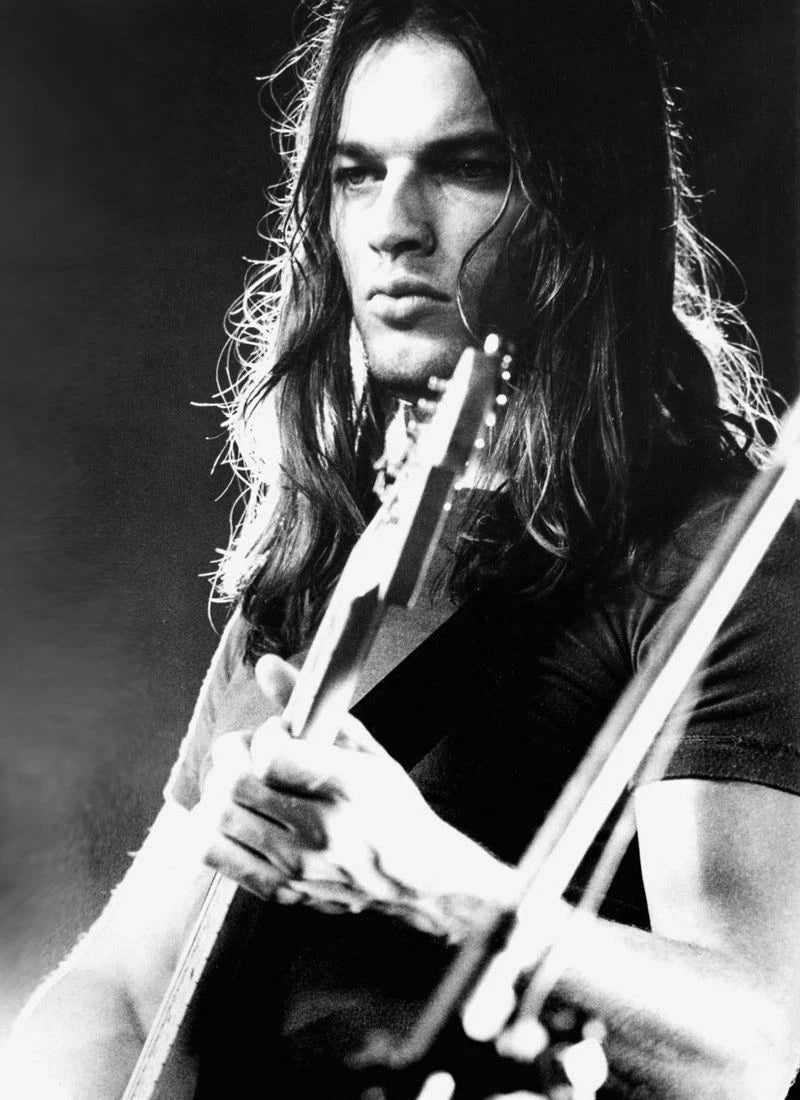 David Gilmour Pink Floyd Black and White Canvas Wall Art – Classic Rock Legend Poster