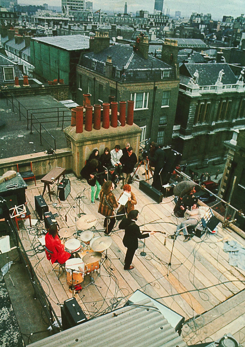 The Beatles Rooftop Concert Canvas Wall Art – Vintage Music Legend Poster