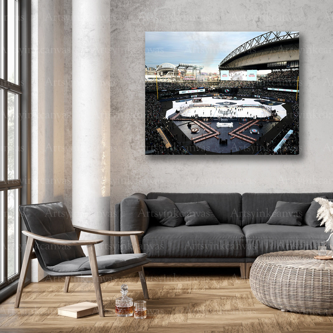 Kraken Golden Knights outdoor hockey wall decor