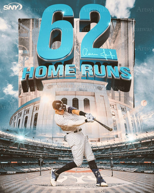 62 home runs AL season record canvas wall art