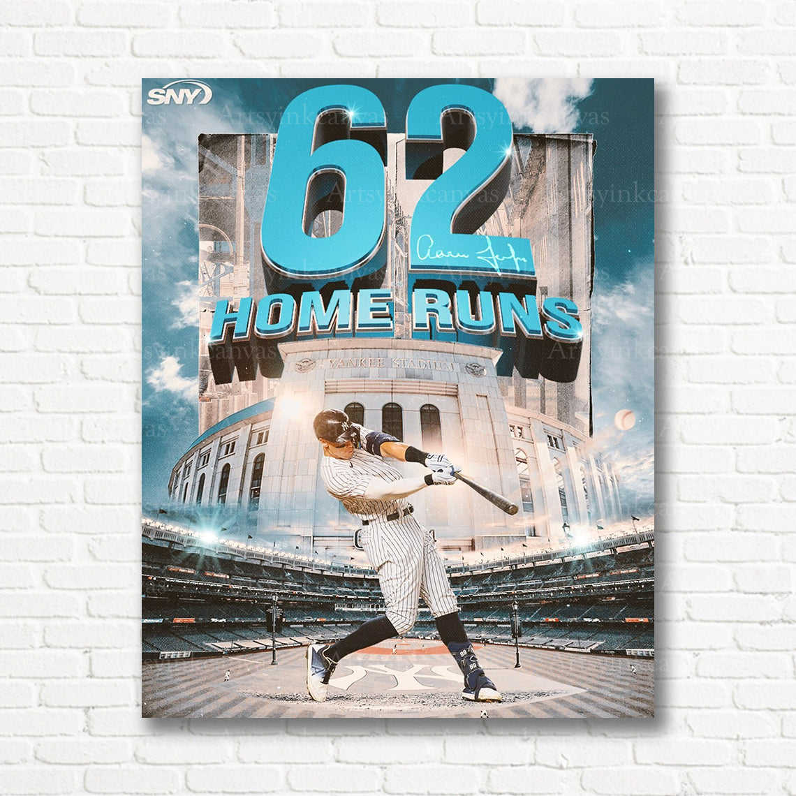 American League 62 home run record canvas print