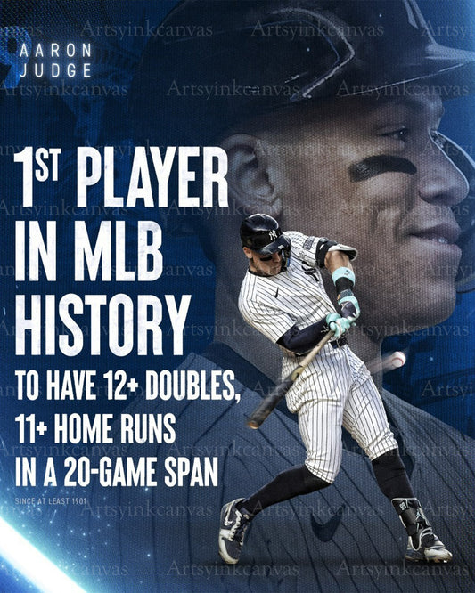 Aaron Judge first MLB player record canvas wall art
