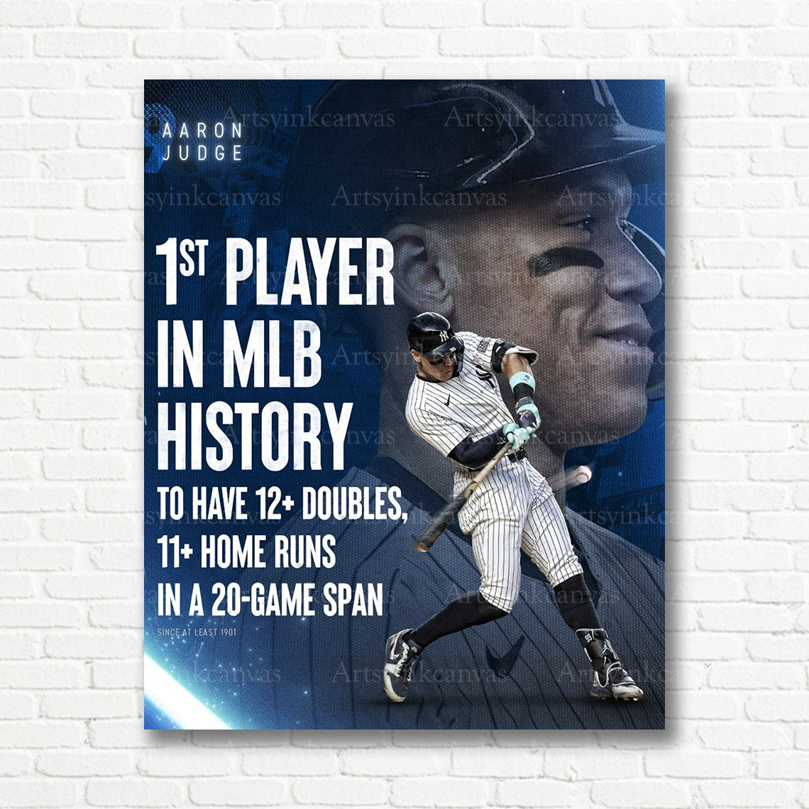 Aaron Judge Yankees record canvas print