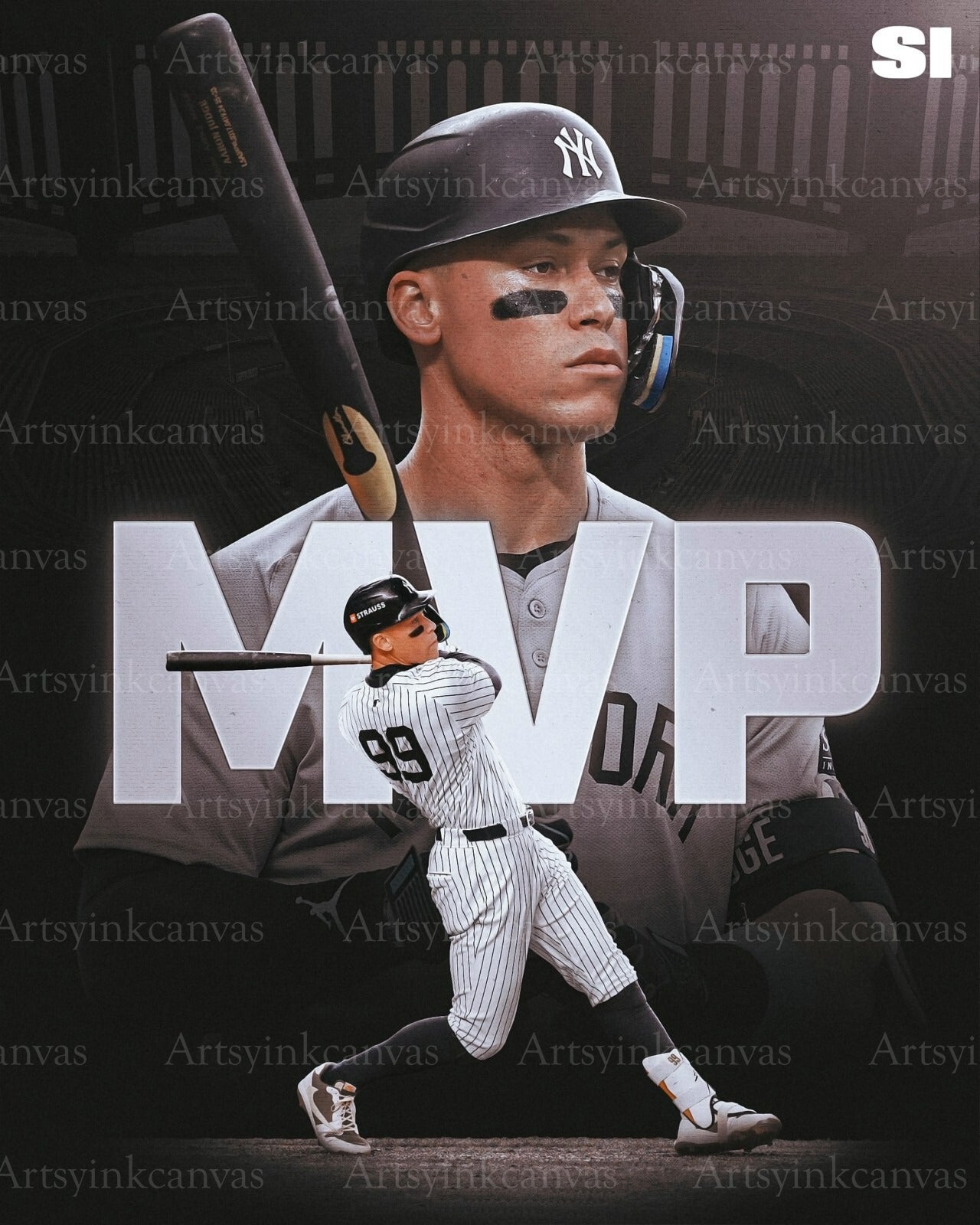 Aaron Judge 2024 American League MVP canvas wall art