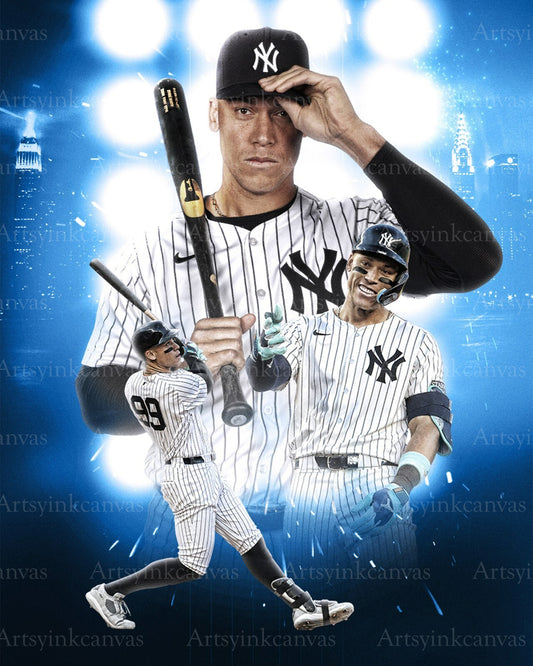 Aaron Judge 2024 Postseason Collage canvas wall art