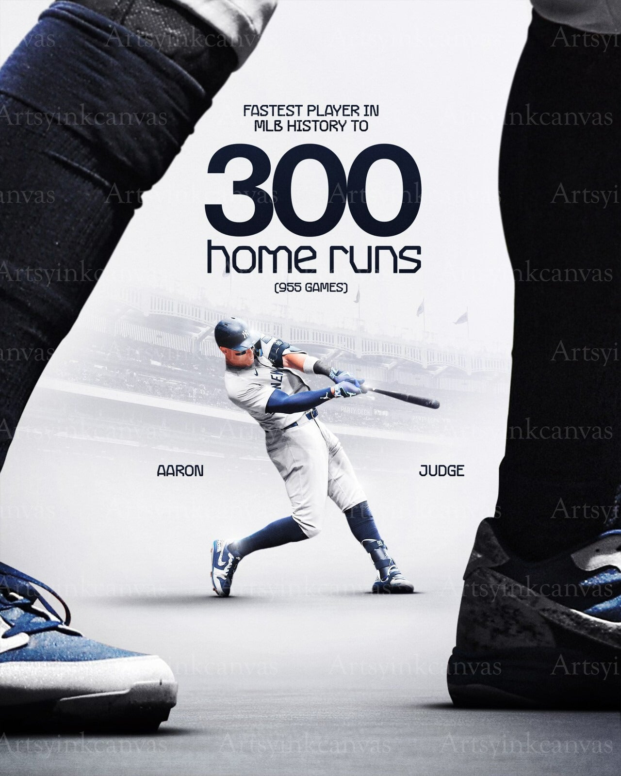 Aaron Judge 300 career home runs canvas wall art