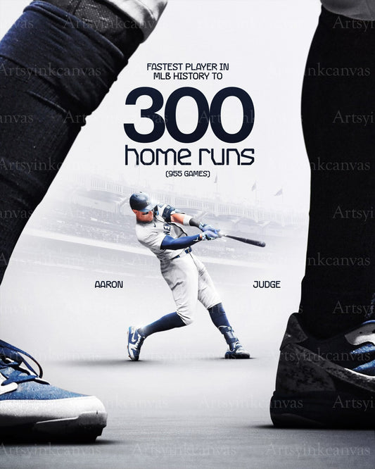 Aaron Judge 300 career home runs canvas wall art