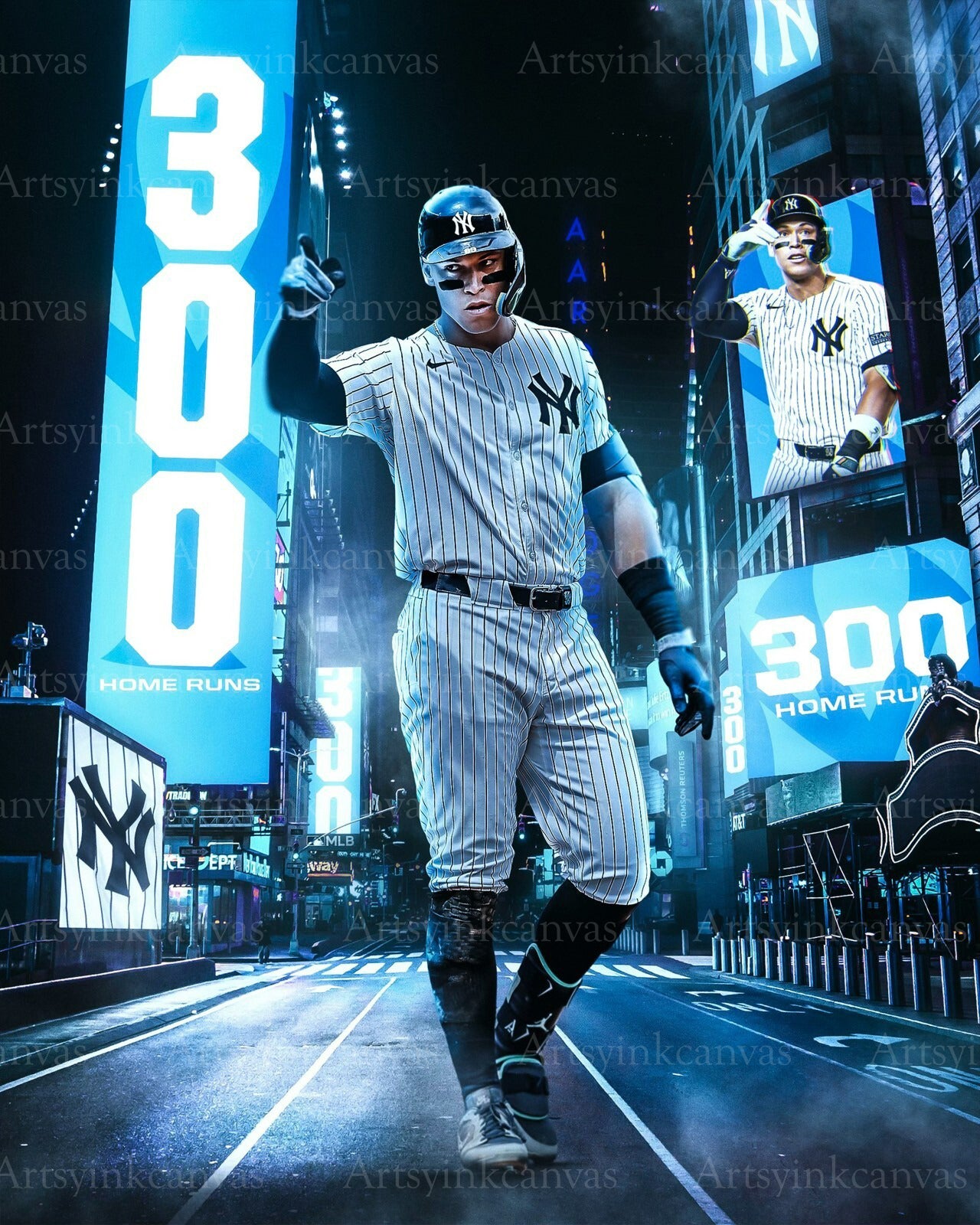 Aaron Judge 300 Career Home Runs New York Yankees canvas wall art