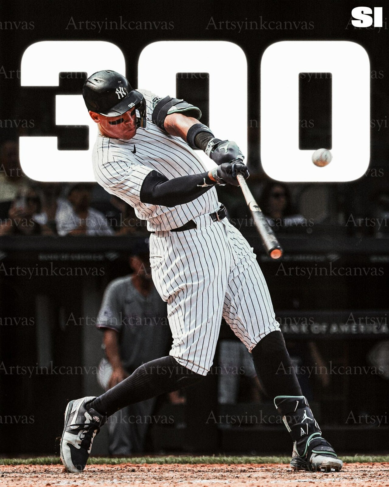Aaron Judge 300 Career Home Runs New York Yankees canvas wall art