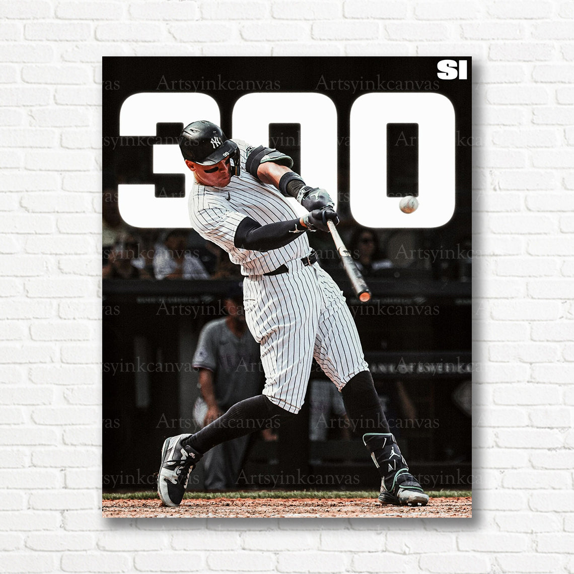 Aaron Judge 300 home run milestone Yankees canvas print