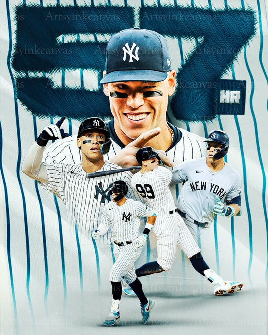 Aaron Judge 57 home runs collage canvas wall art