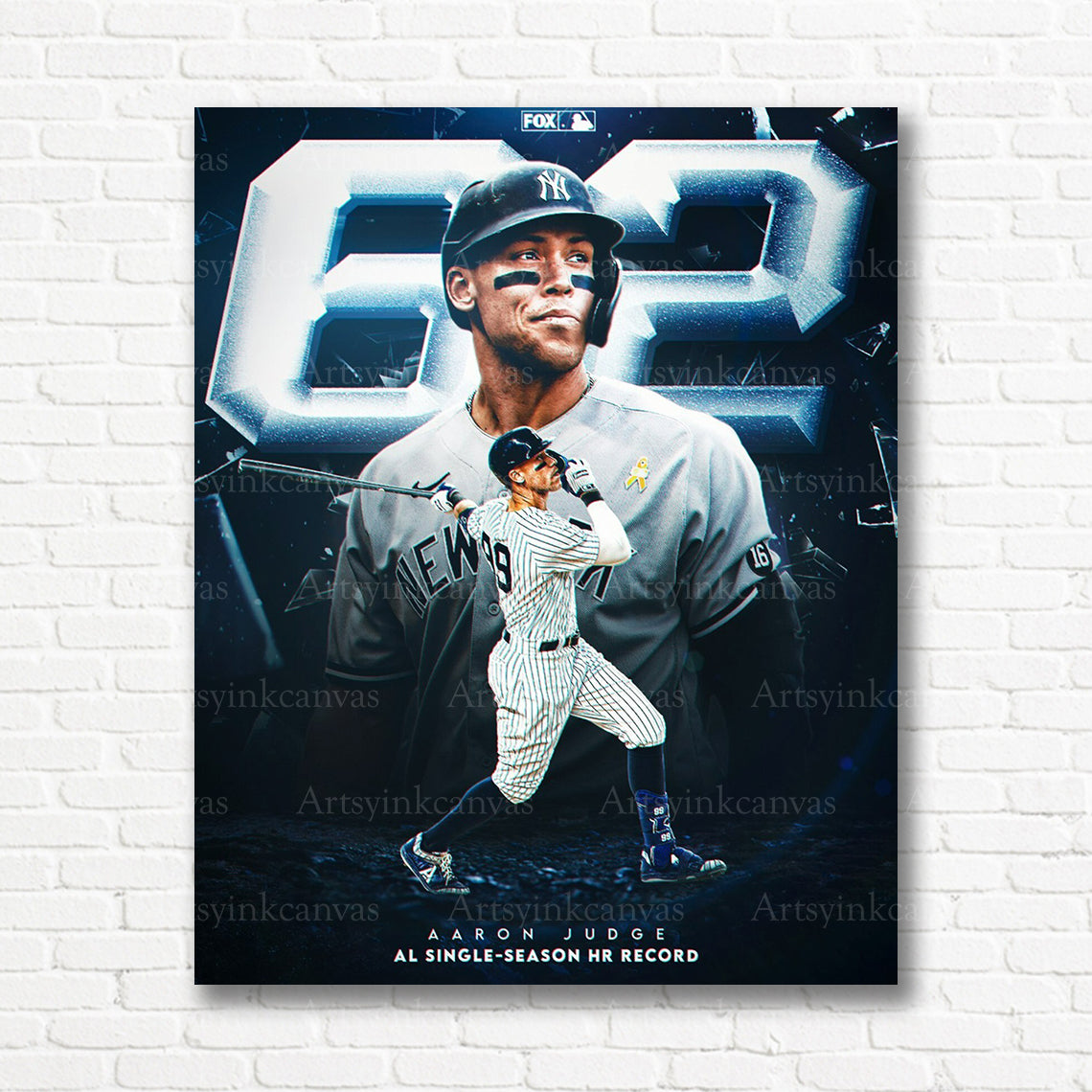 Aaron Judge 62 home run Yankees canvas print