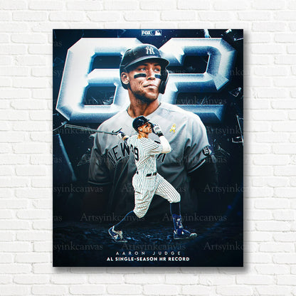 Aaron Judge 62 home run Yankees canvas print