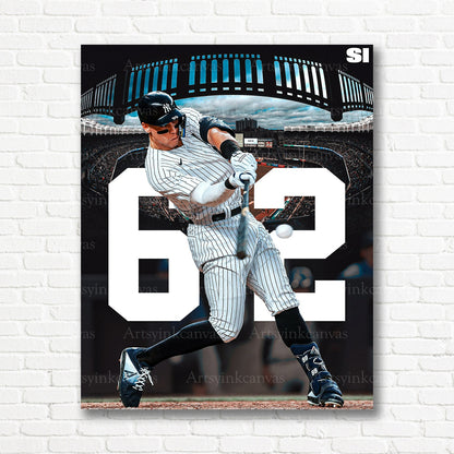 Aaron Judge 62 home run season Yankees canvas print