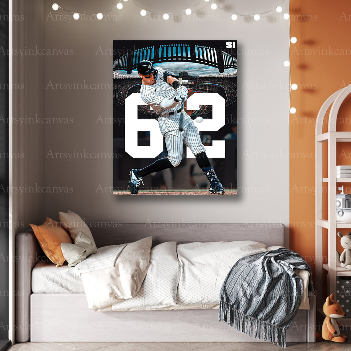 Aaron Judge premium MLB season record canvas art
