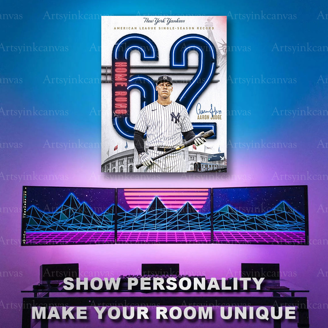 New York Yankees Aaron Judge record-breaking season artwork