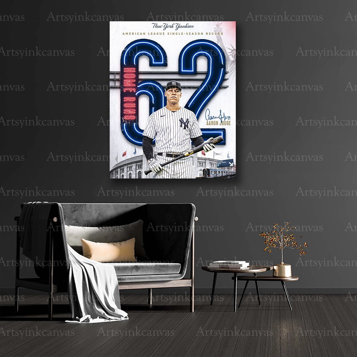 Yankees 62 home run collector canvas print