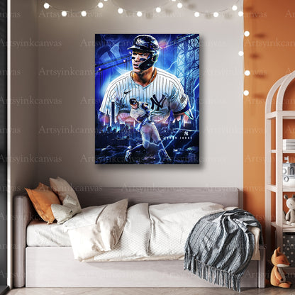 Premium Aaron Judge Yankees home run canvas art