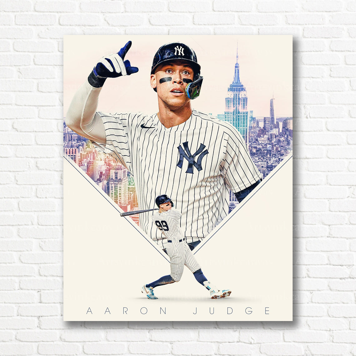 Aaron Judge NYC collage Yankees canvas print
