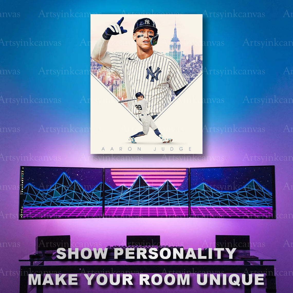 Aaron Judge New York skyline baseball artwork