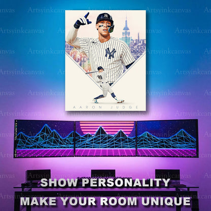 Aaron Judge New York skyline baseball artwork