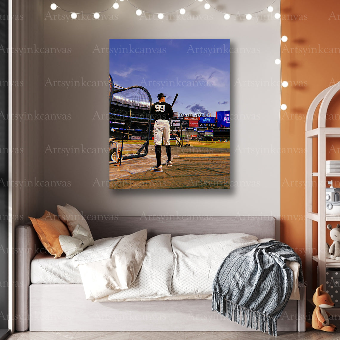 Premium Aaron Judge Yankees night practice canvas art