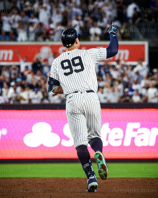 Aaron Judge pointing to the crowd New York Yankees canvas wall art