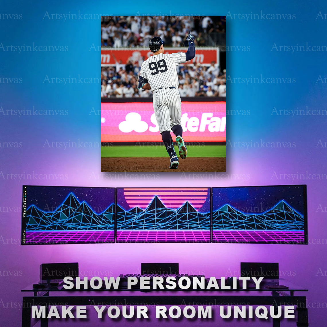 Aaron Judge pointing celebration baseball artwork