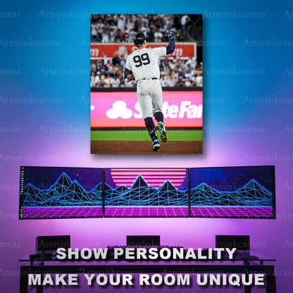 Aaron Judge pointing celebration baseball artwork