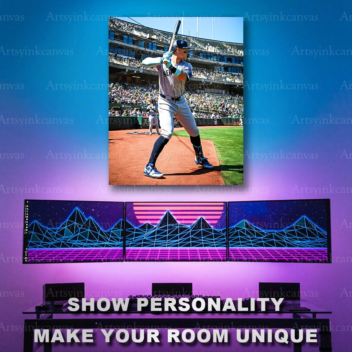 Aaron Judge ready to bat baseball artwork