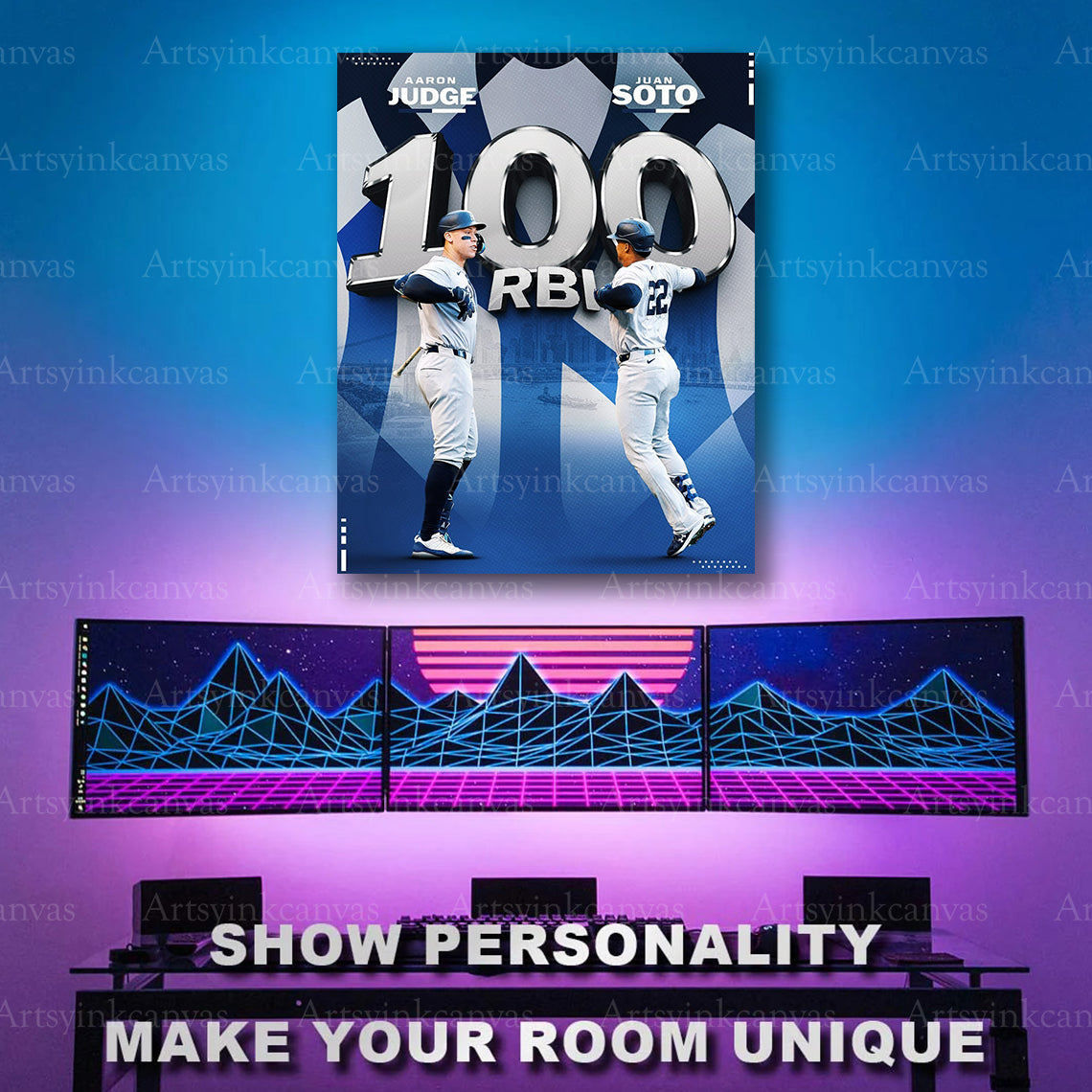 Yankees 100 RBIs milestone artwork