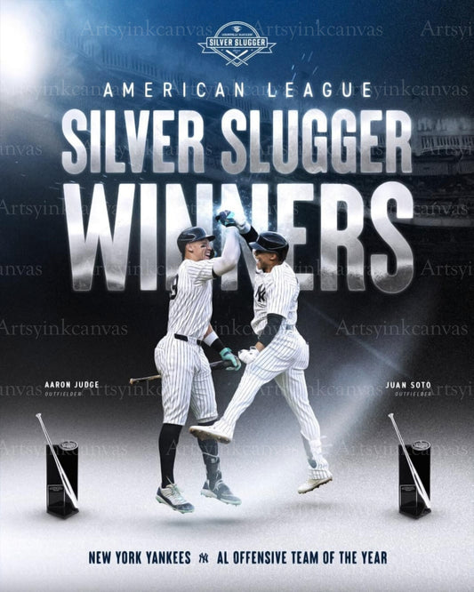 Aaron Judge and Juan Soto 2024 Silver Sluggers canvas wall art