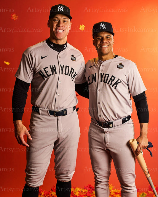 Aaron Judge and Juan Soto 2024 World Series Yankees canvas wall art