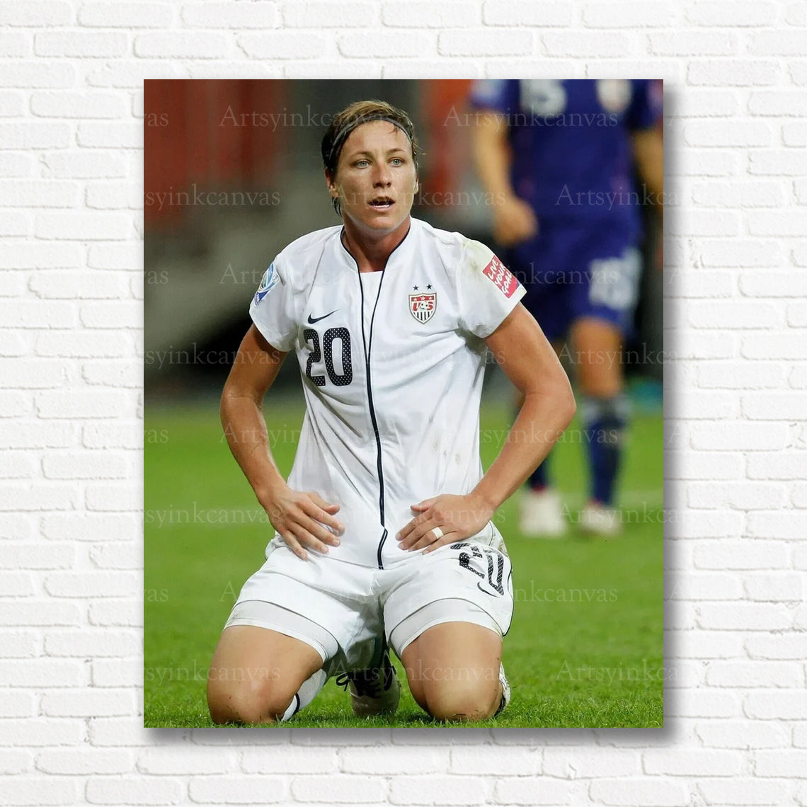 Abby Wambach Soccer Canvas Wall Art – USA Women’s Football Legend Decor
