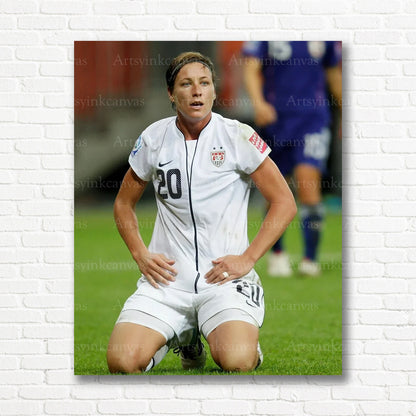 Abby Wambach Soccer Canvas Wall Art – USA Women’s Football Legend Decor