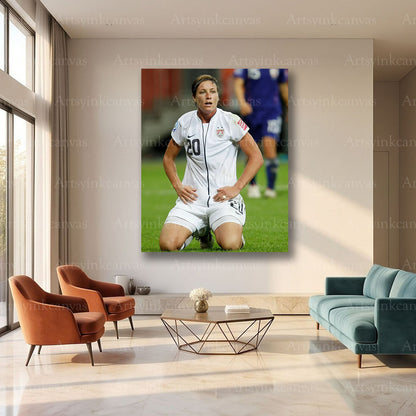 Abby Wambach Soccer Canvas Wall Art – USA Women’s Football Legend Decor