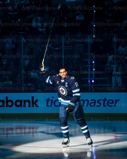 Adam Lowry post game saluting the crowd canvas wall art