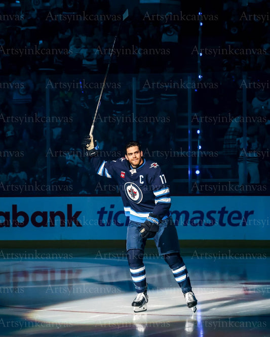 Adam Lowry post game saluting the crowd canvas wall art