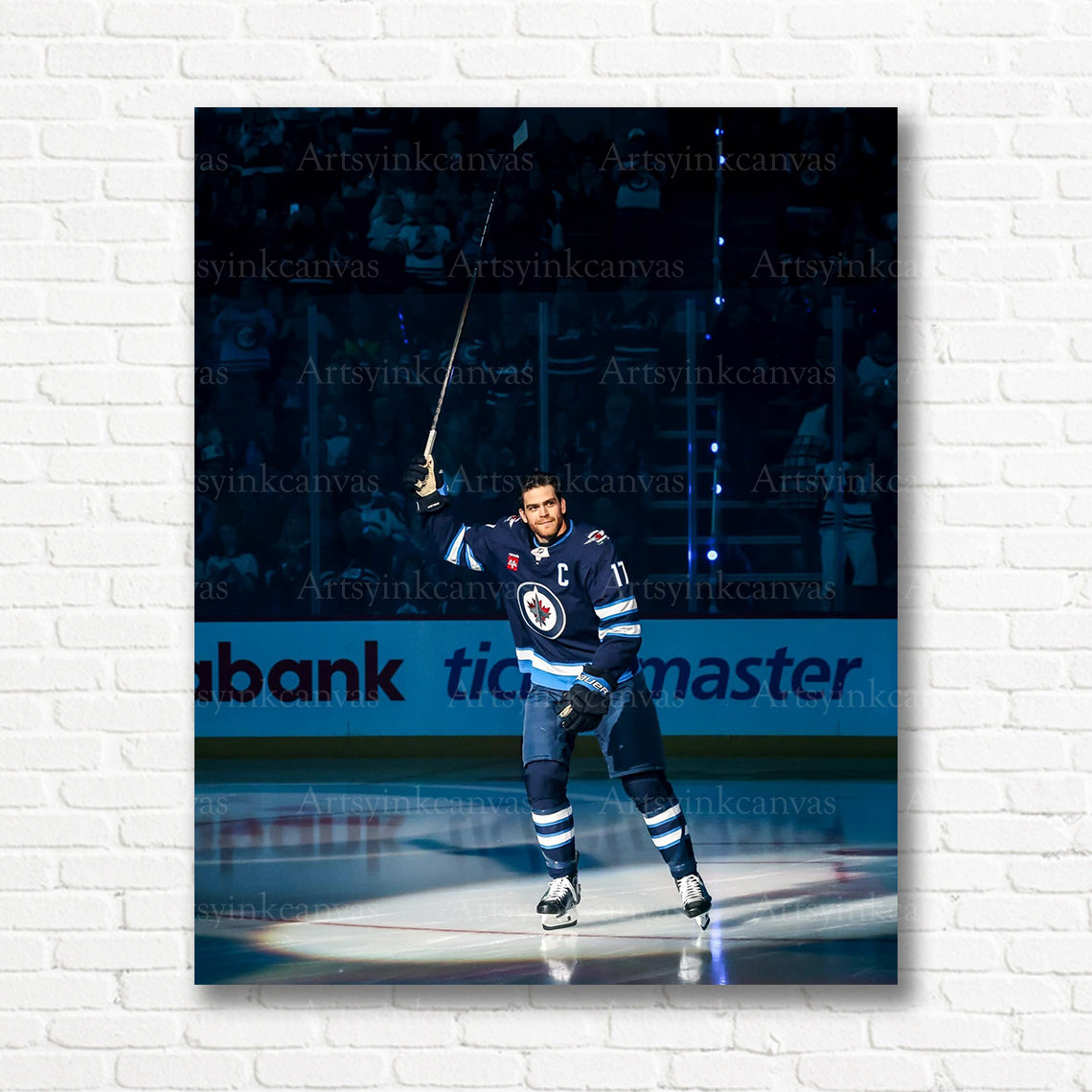 Adam Lowry Winnipeg Jets hockey canvas print