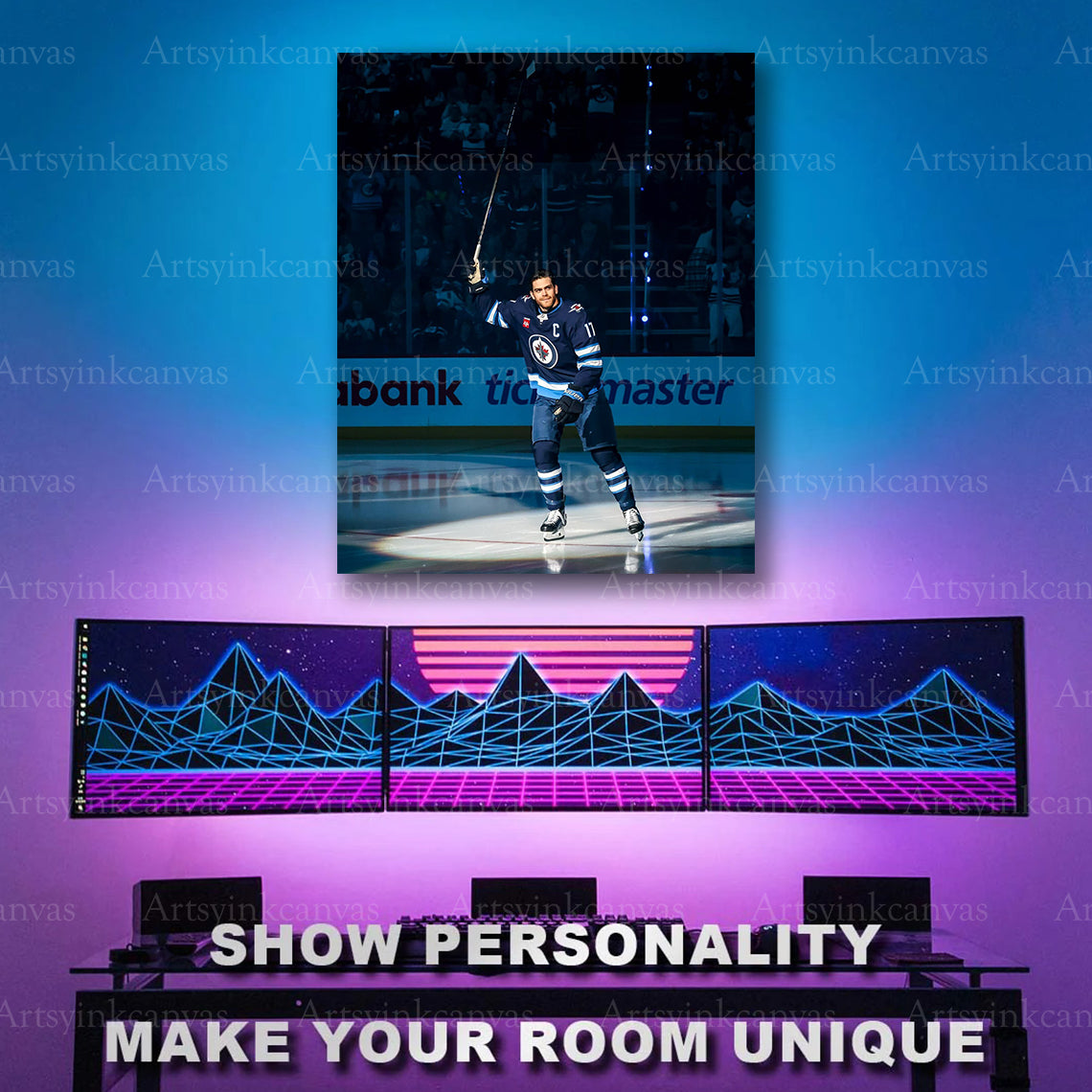 NHL player crowd salute celebration artwork