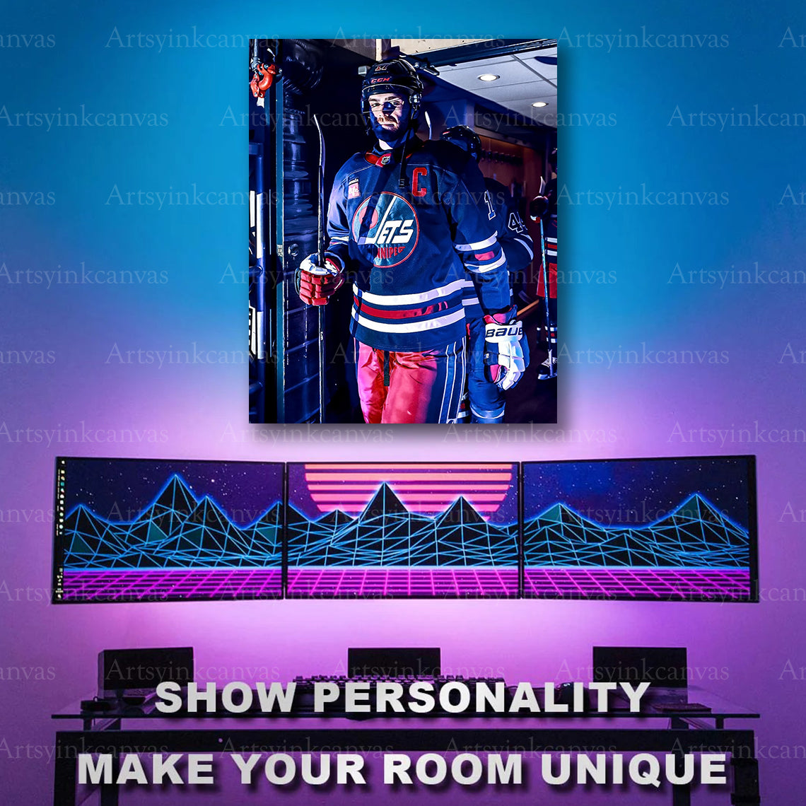 Winnipeg Jets hockey tunnel walkout artwork