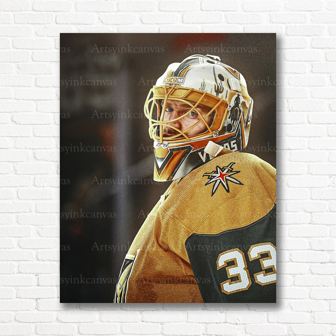 Adin Hill goalie action canvas print