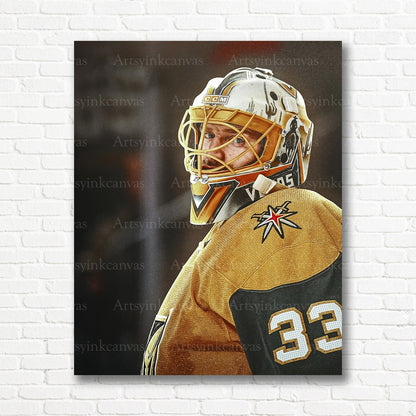 Adin Hill goalie action canvas print