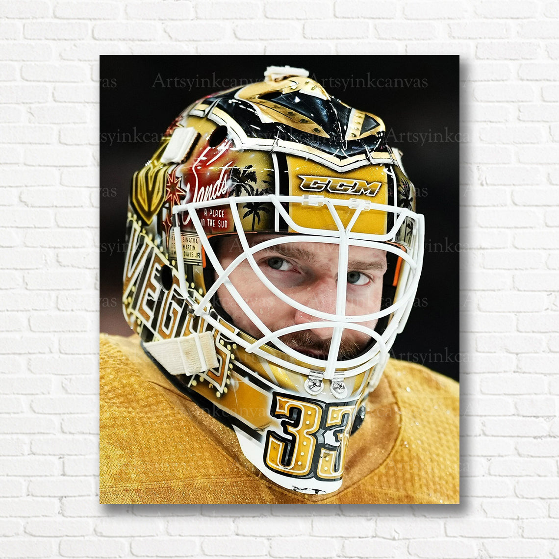 Adin Hill goalie mask canvas print