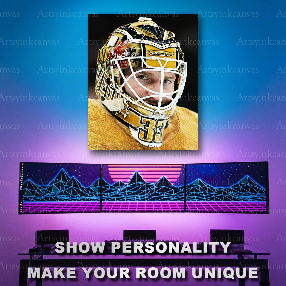 Vegas Golden Knights Adin Hill mask artwork
