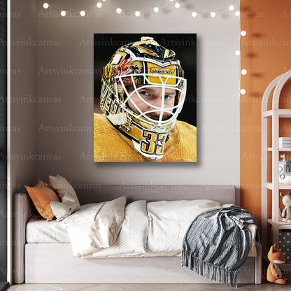 Premium Adin Hill goalie mask canvas print