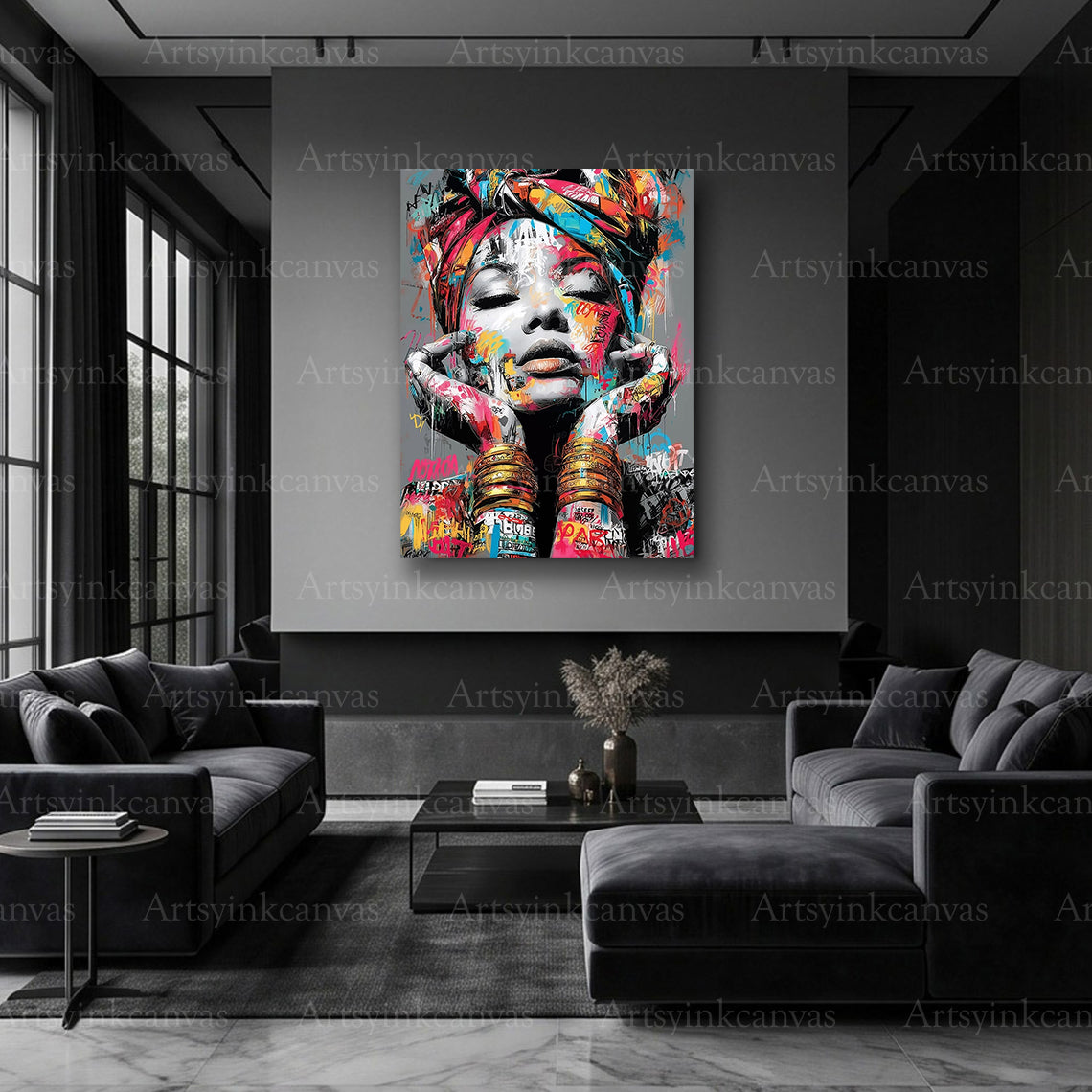 The Silence of Color African woman portrait canvas